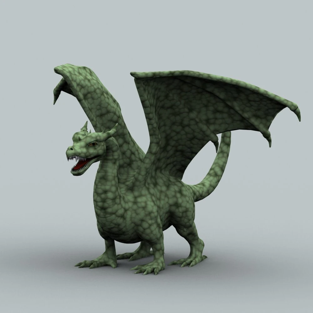 winged dragon 01 3D Model .c4d .max .obj .3ds .fbx .stl .blend 