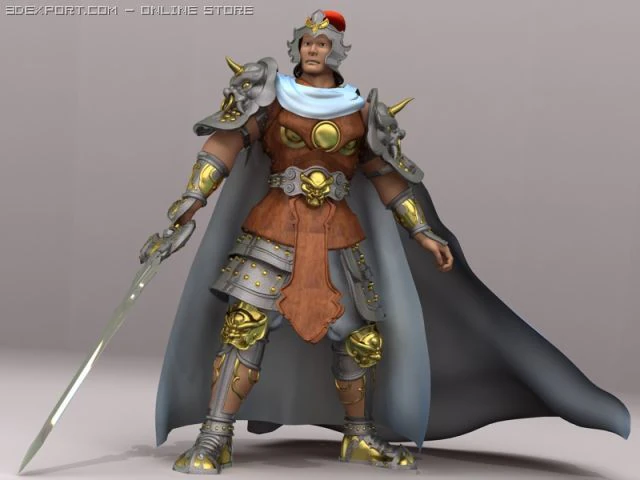 chinese ancient general 3D Model .c4d .max .obj .3ds .fbx .stl .blend 
