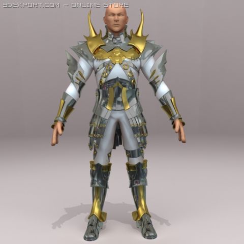 warrior armor 3D 모델 .c4d .max .obj .3ds .fbx .stl .blend 