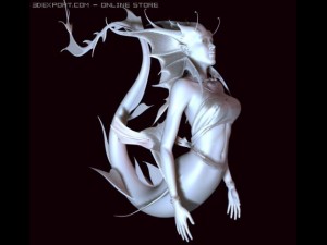 mermaid statue 3D मॉडल