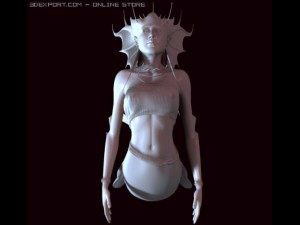 mermaid statue 3D 模型