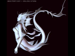 mermaid statue 3D 模型