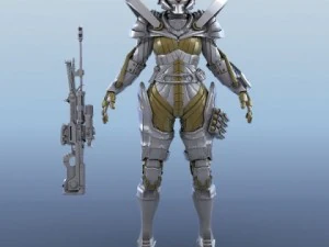 鎧を着た女性戦士 3Dモデル