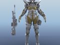 armored warrior female 3D-Modell