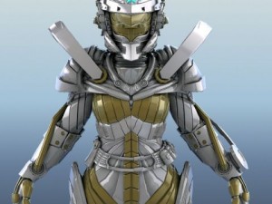 armored warrior female 3D Model