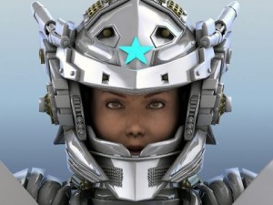 armored warrior female 3D Model