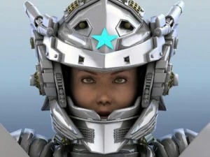 armored warrior female 3D Model