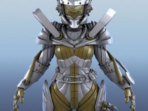 armored warrior female 3D Model