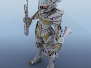 armored warrior female 3D Model