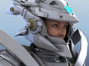 armored warrior female 3D Model