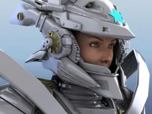 armored warrior female 3D Model