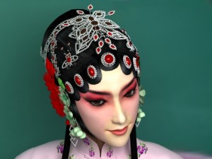 female chinese peking opera character Modello 3D