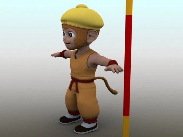 cartoon the monkey king 3D Model .c4d .max .obj .3ds .fbx .stl .blend 