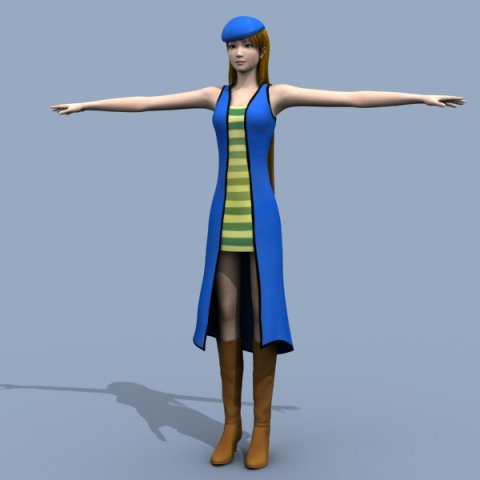 young woman 3D Модель .c4d .max .obj .3ds .fbx .stl .blend 