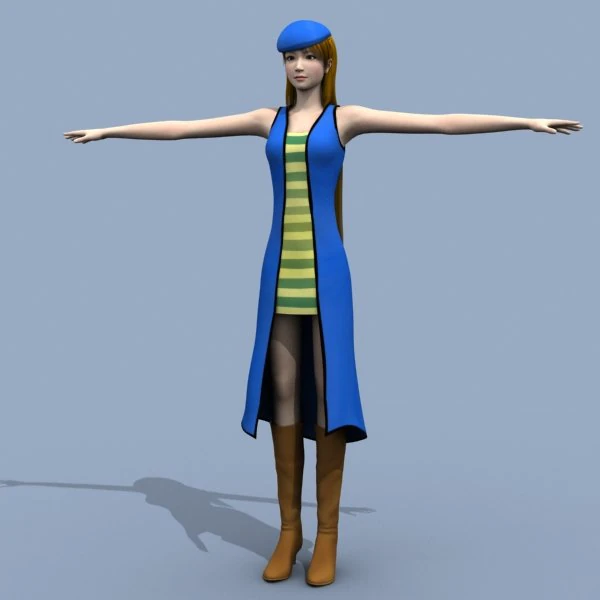 young woman 3D Model .c4d .max .obj .3ds .fbx .stl .blend 