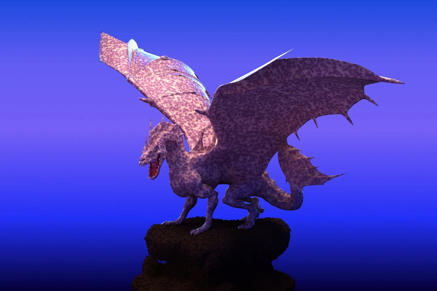 Winged Dragon 02 3D Model .c4d .max .obj .3ds .fbx .stl .blend 