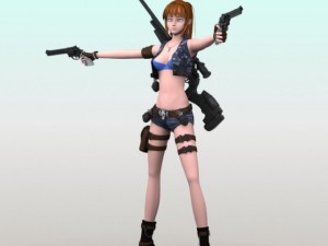 sexy female soldier 3D-Modell