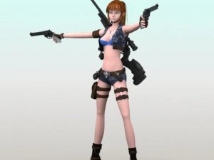 sexy female soldier 3D Model