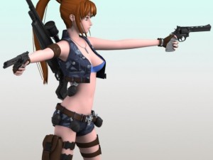 sexy female soldier Modelo 3D