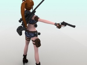 sexy female soldier Modelo 3D