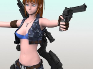sexy female soldier Modelo 3D