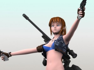 sexy female soldier Modelo 3D