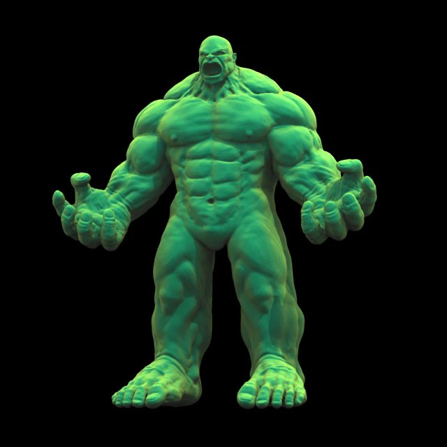 green hulk fantasy character 3D Model .c4d .max .obj .3ds .fbx .stl .blend