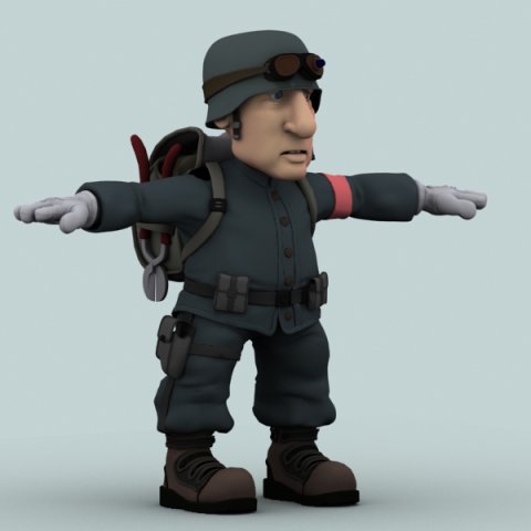 cartoon soldier Modelo 3D .c4d .max .obj .3ds .fbx .stl .blend 