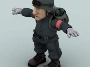 cartoon soldier 3D Model