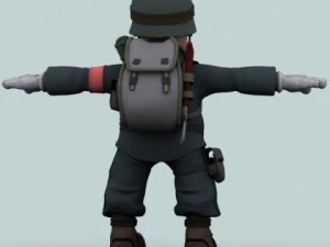 cartoon soldier 3D Model