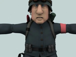 cartoon soldier 3D Model