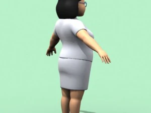 fat cartoon nurse 3D Model