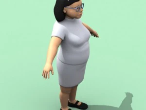 fat cartoon nurse 3D Model