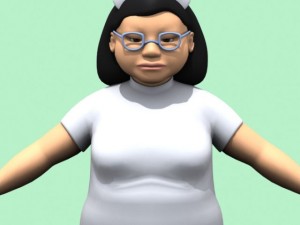 fat cartoon nurse 3D Модель