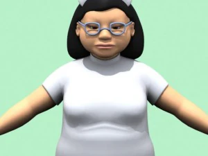 fat cartoon nurse 3D Model