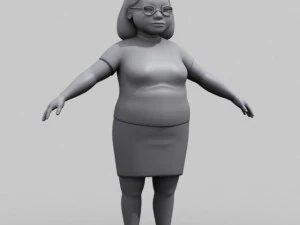fat cartoon nurse 3D Model