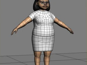 fat cartoon nurse 3D Model
