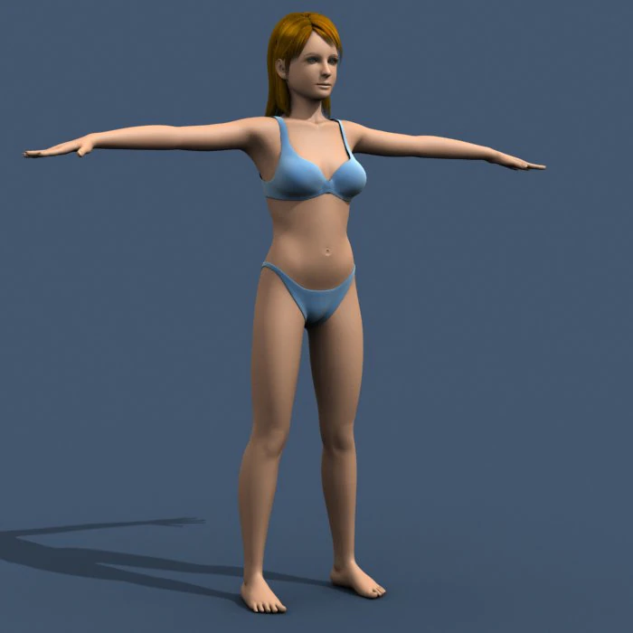 woman in underwear 3D Model .c4d .max .obj .3ds .fbx .stl .blend 