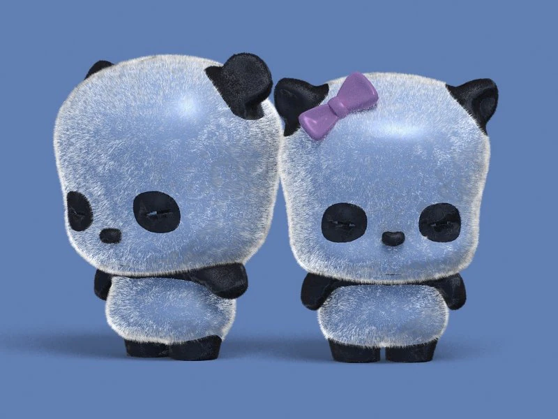 cute cartoon panda 3D Model .c4d .max .obj .3ds .fbx .stl .blend 