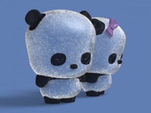 cute cartoon panda Model 3D