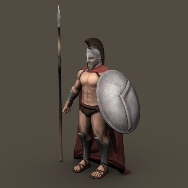 ancient warrior roman or greek Modelo 3D .c4d .max .obj .3ds .fbx .stl .blend 