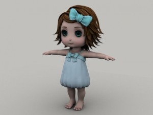 cartoon little girl 3D-Modell