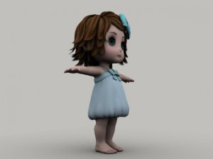 cartoon little girl Model 3D