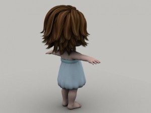 cartoon little girl Model 3D