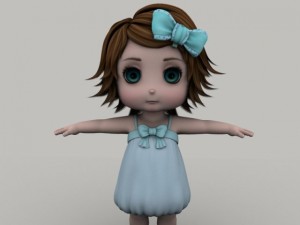 cartoon little girl Model 3D