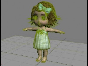 cartoon little girl Model 3D