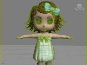 cartoon little girl Model 3D