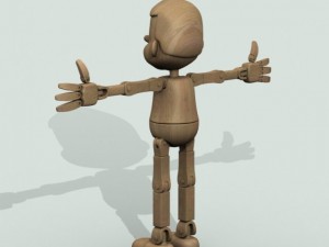 wooden puppet Model 3D