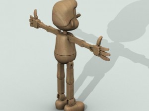 wooden puppet Model 3D
