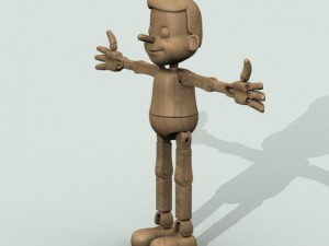 wooden puppet Model 3D